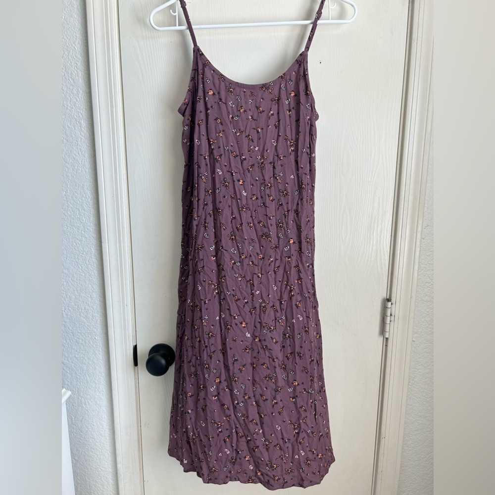 Tilly's Mauve Floral Midi Slip Dress